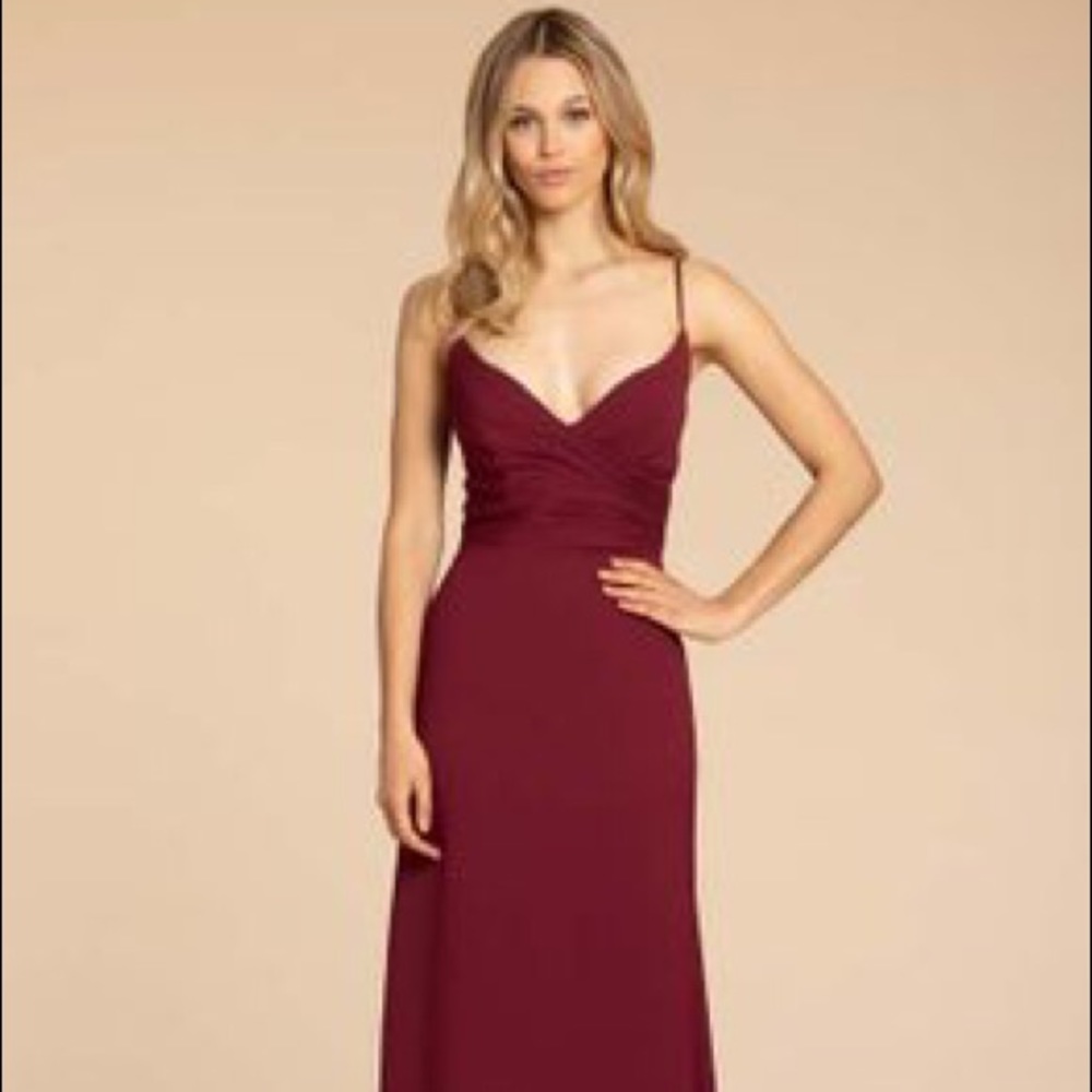 Hayley Paige Occasions Burgundy Bridesmaids Dress